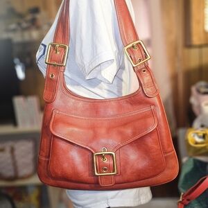 Coach Rare Vintage Legacy Saddle Bag 9340- Red